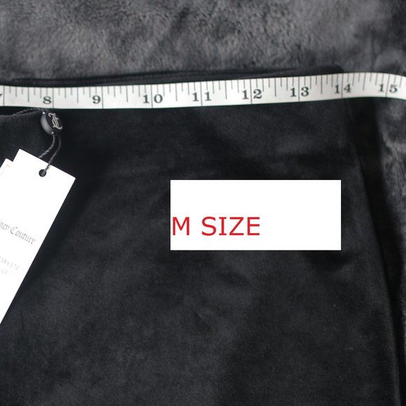 NWT Embellished Back Black Velour Juicy Couture Biker Short. - Picture 12 of 13